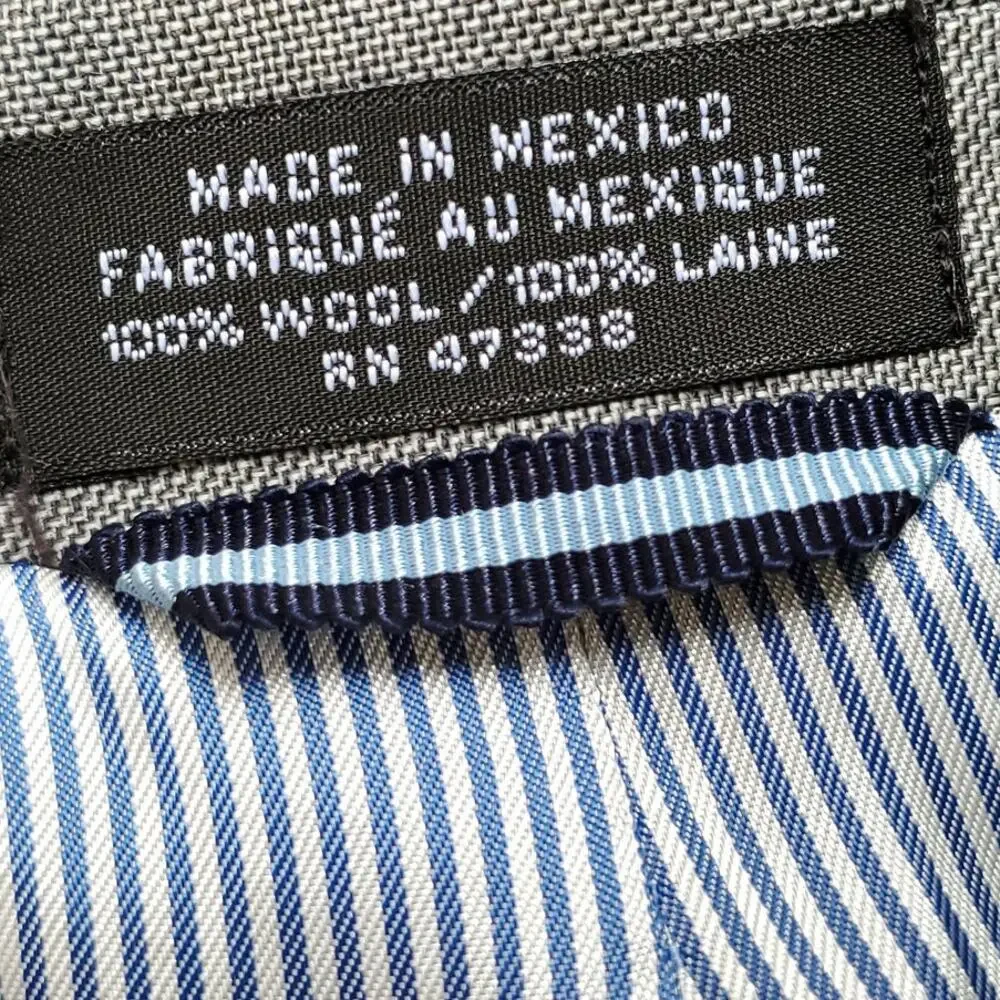 Tommy Hilfiger Gray Worsted Wool 2-Btn 2 Vent Sport Coat Blazer Jacket 48L Long